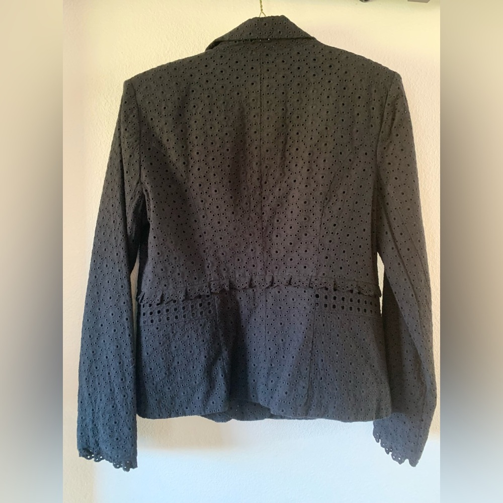 Elegant Black Eyelet Women's Jacket